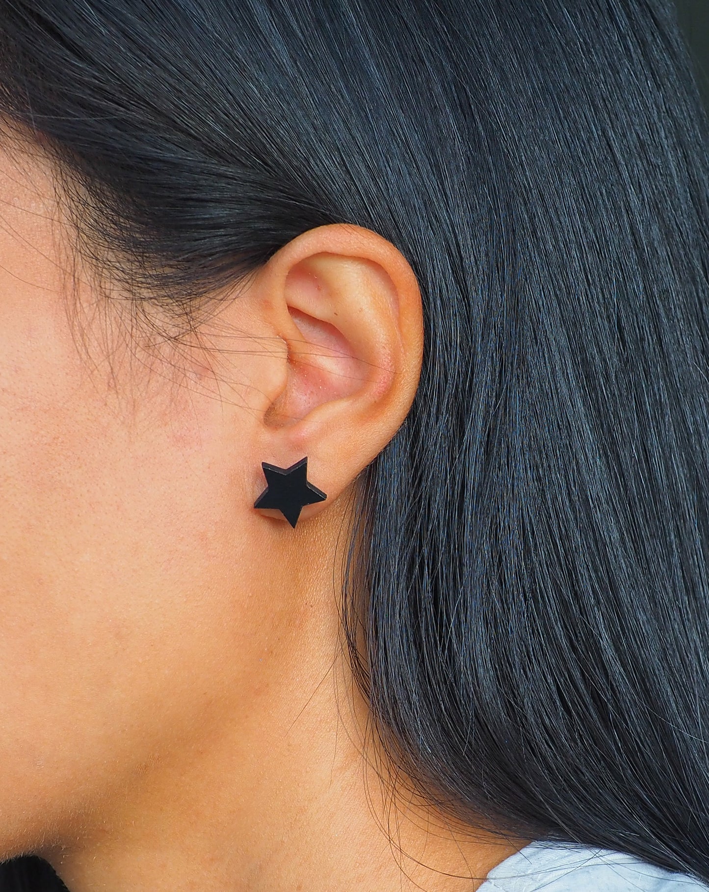Black Star Rimu Stud Earrings