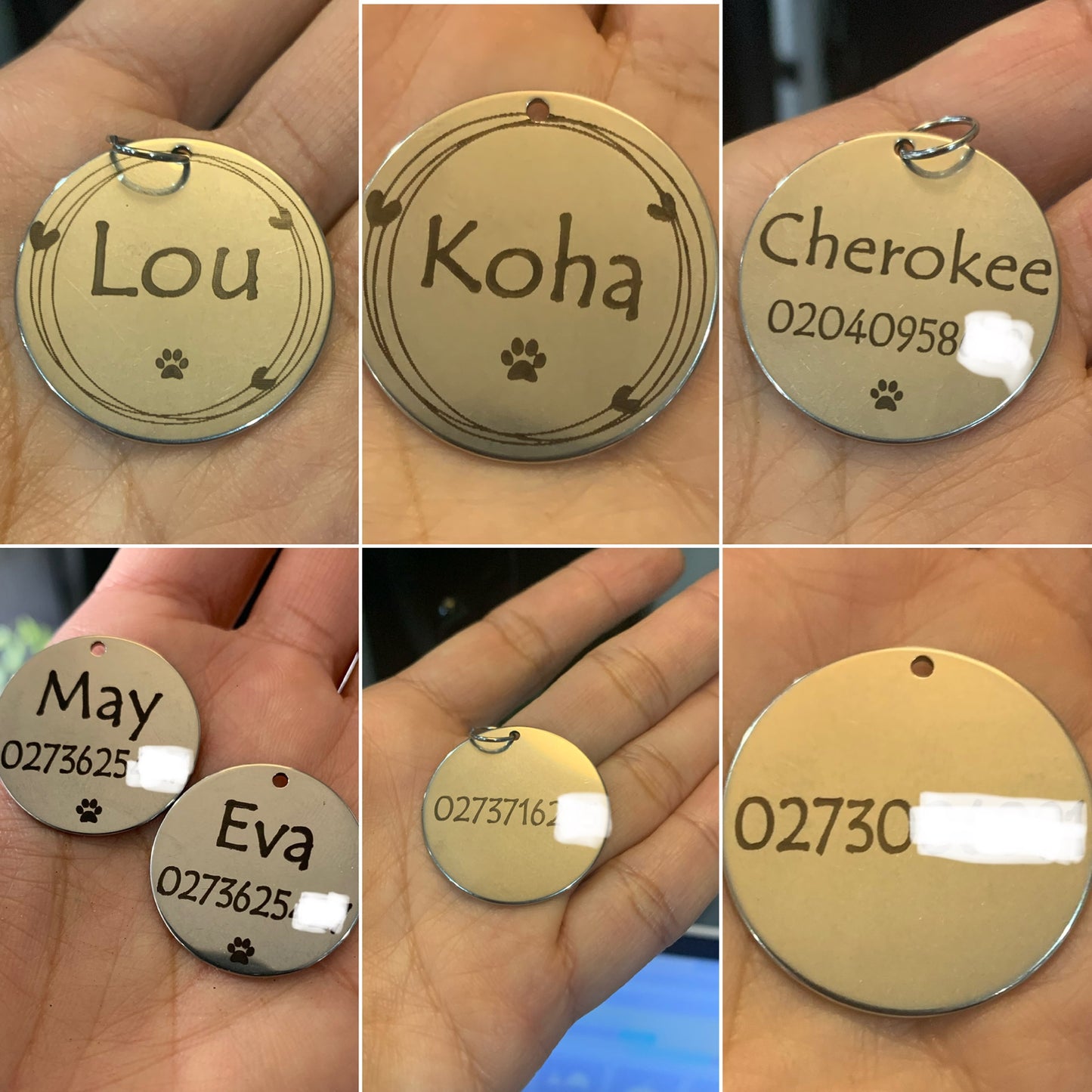 Stainless Steel Round Pet Tag