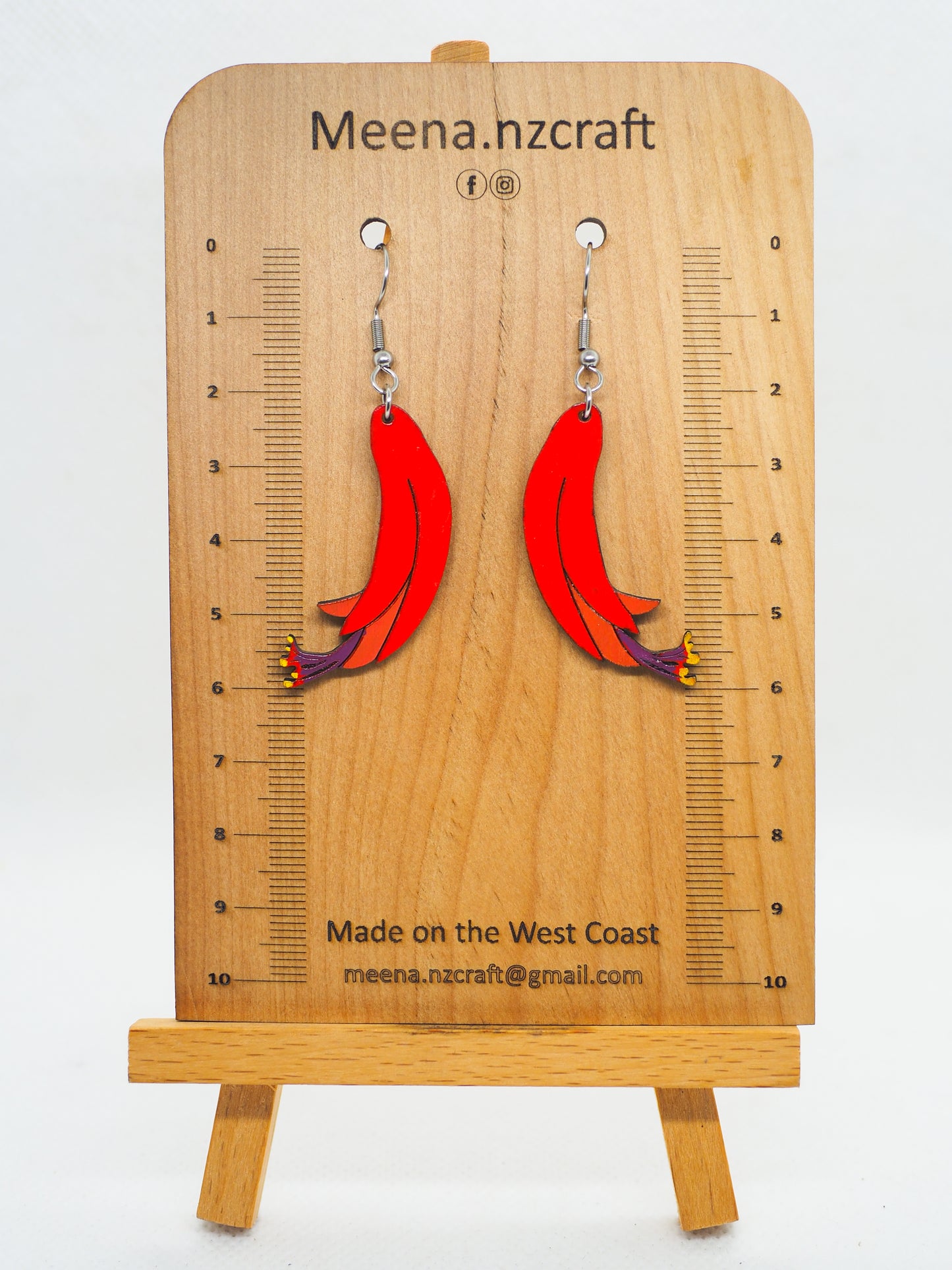 Flax (Harakeke) Wooden Rimu Earrings