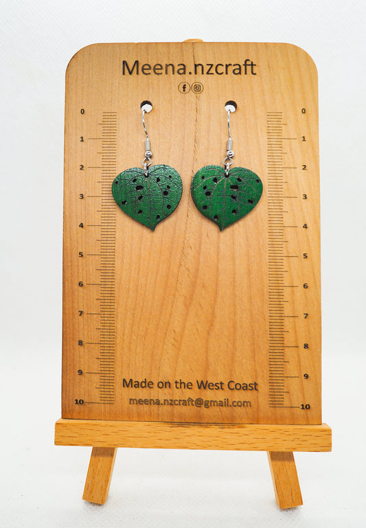 Kawakawa Wooden Rimu Earrings