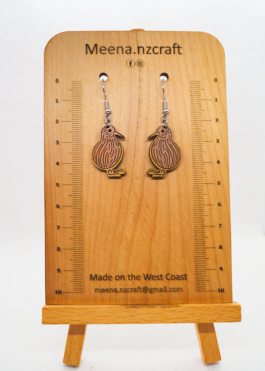 Kiwi Wooden Rimu Earrings