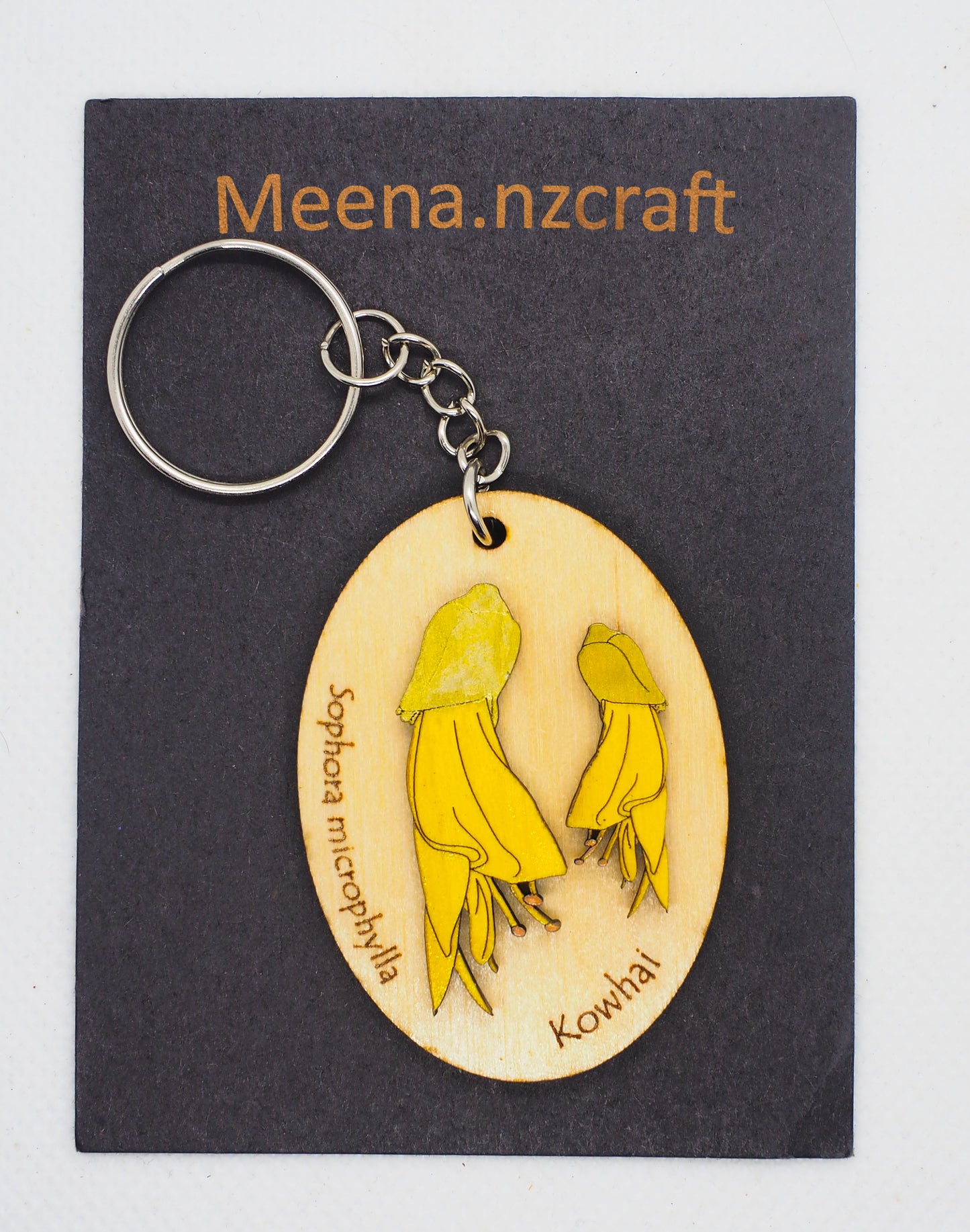 Kowhai Wooden Rimu Keychain