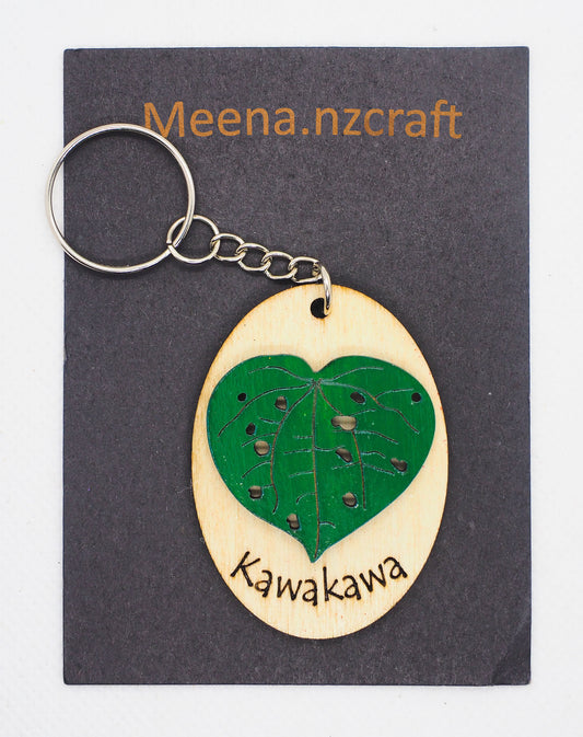 Kawakawa Wooden Rimu Keychain