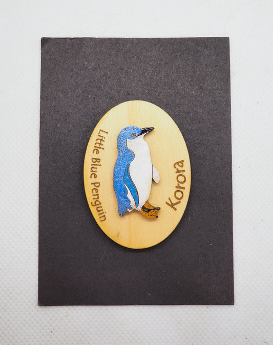 Little Blue Penguin (Kororā) Wooden Rimu Magnet