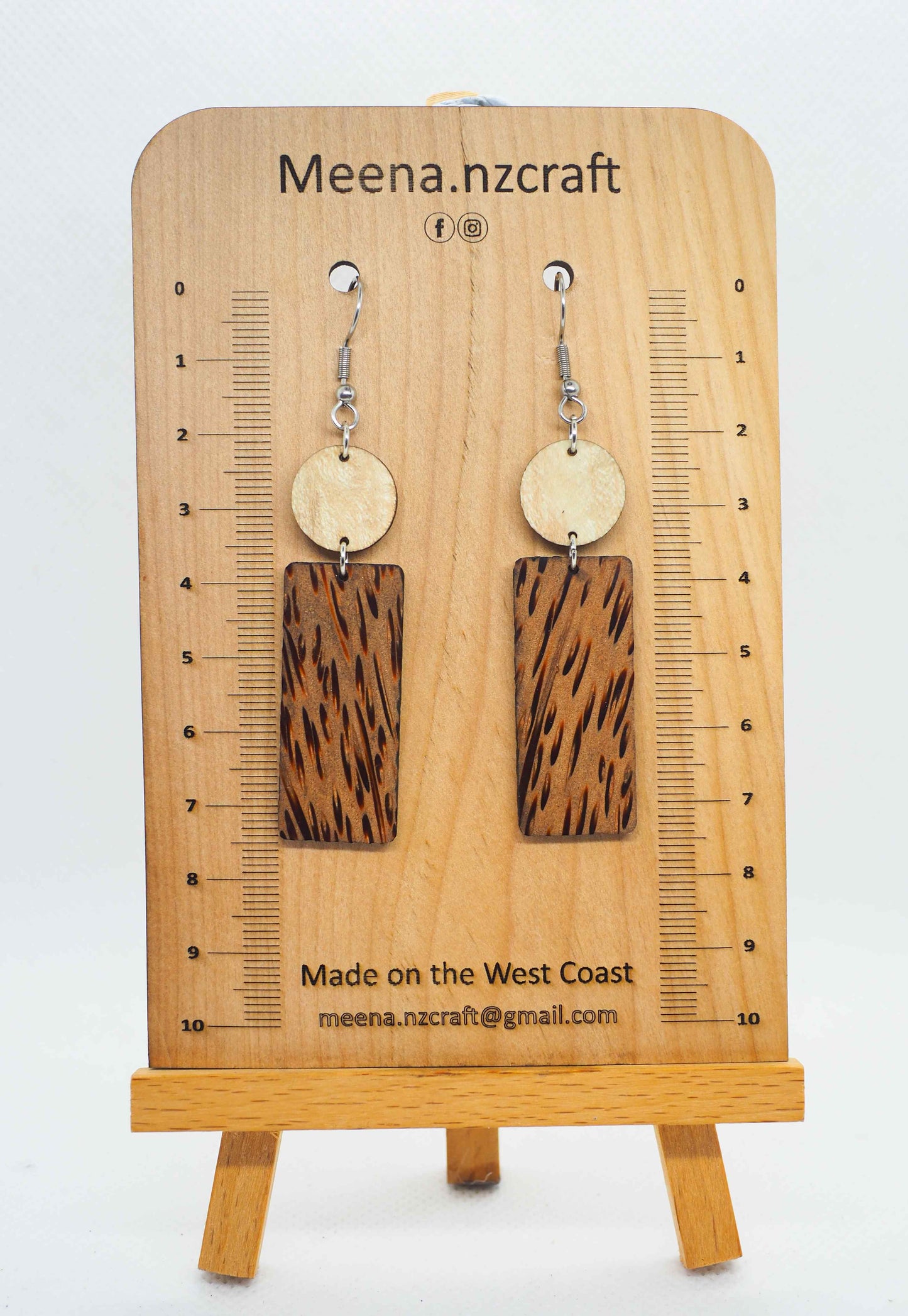 Coconut Tree Crafted Wooden Earrings