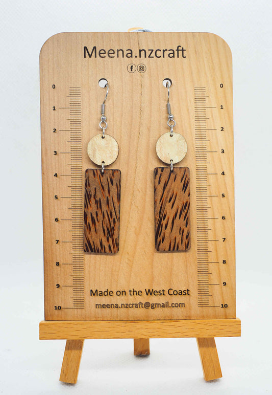 Coconut Tree Crafted Wooden Earrings