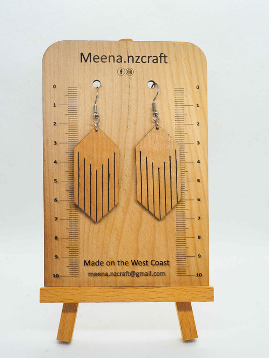 Manuka Waterfall Crafted Wooden Earrings