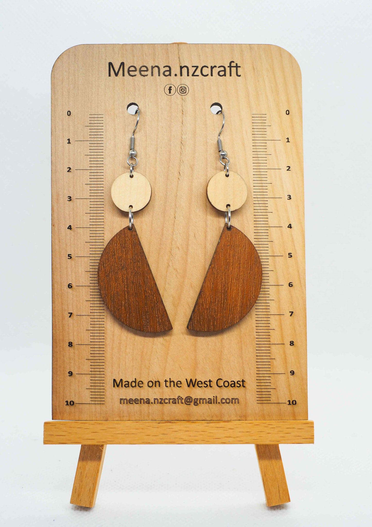 Half Drop Crafted Wooden Earrings