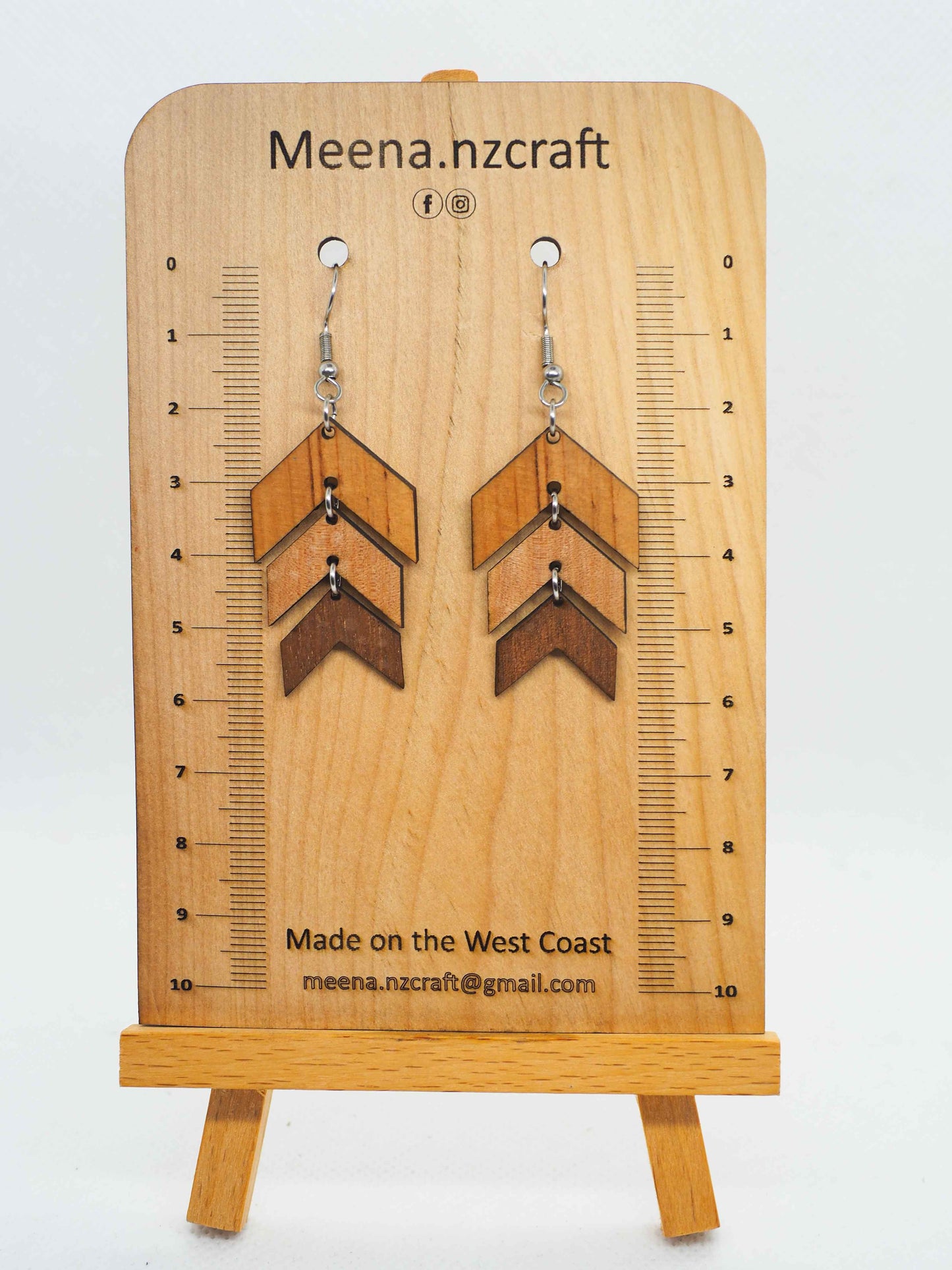 Fading Arrows Crafted Wooden Earrings