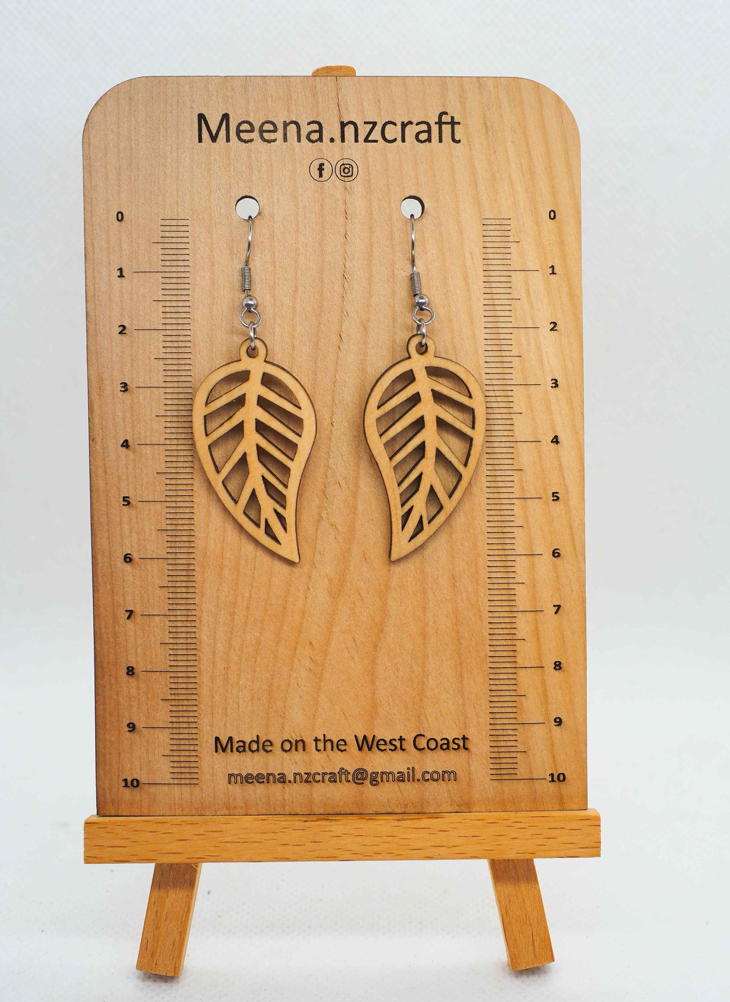 Leaf Crafted Wooden Earrings