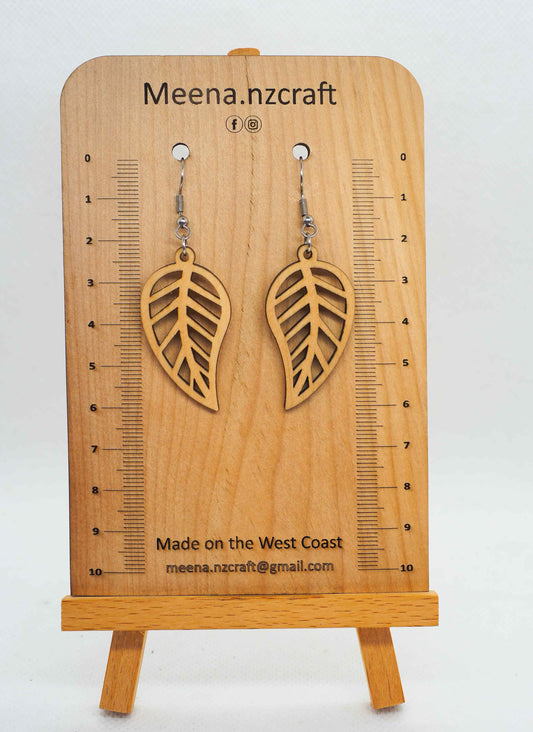 Leaf Crafted Wooden Earrings