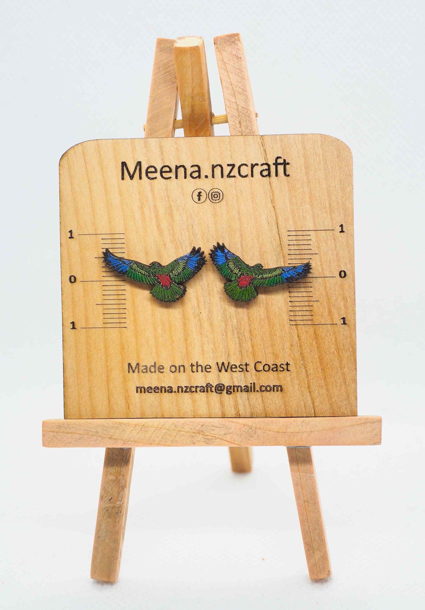 Kea Wooden Rimu Stud Earrings