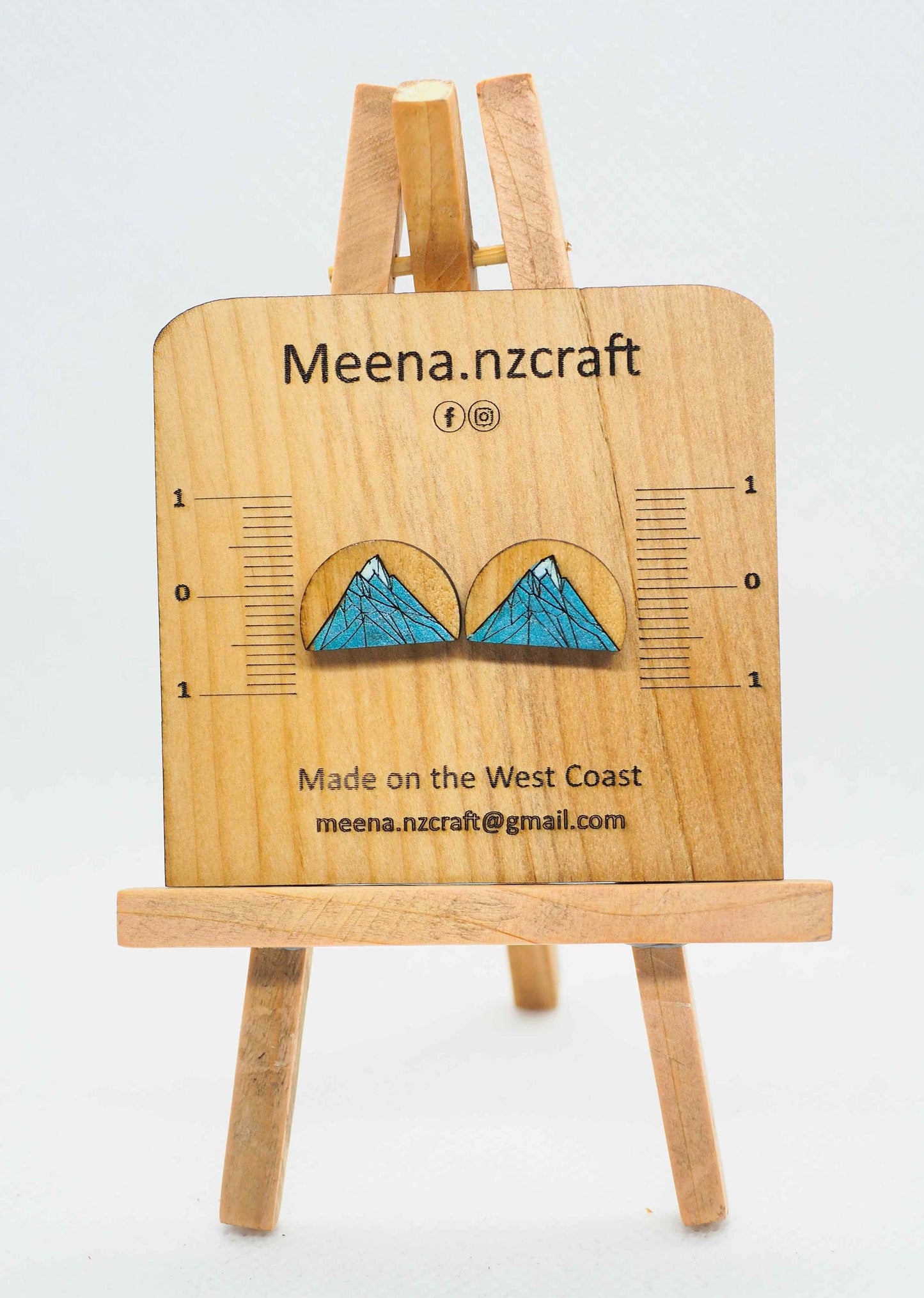 Mt Cook Wooden Rimu Stud Earrings