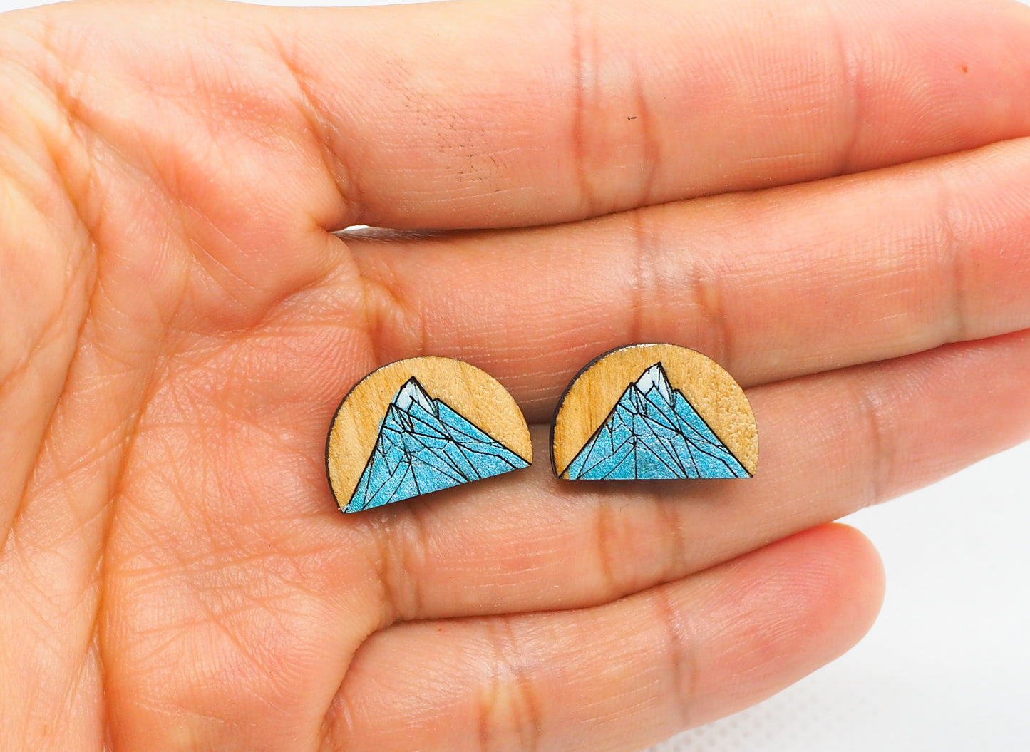 Mt Cook Wooden Rimu Stud Earrings