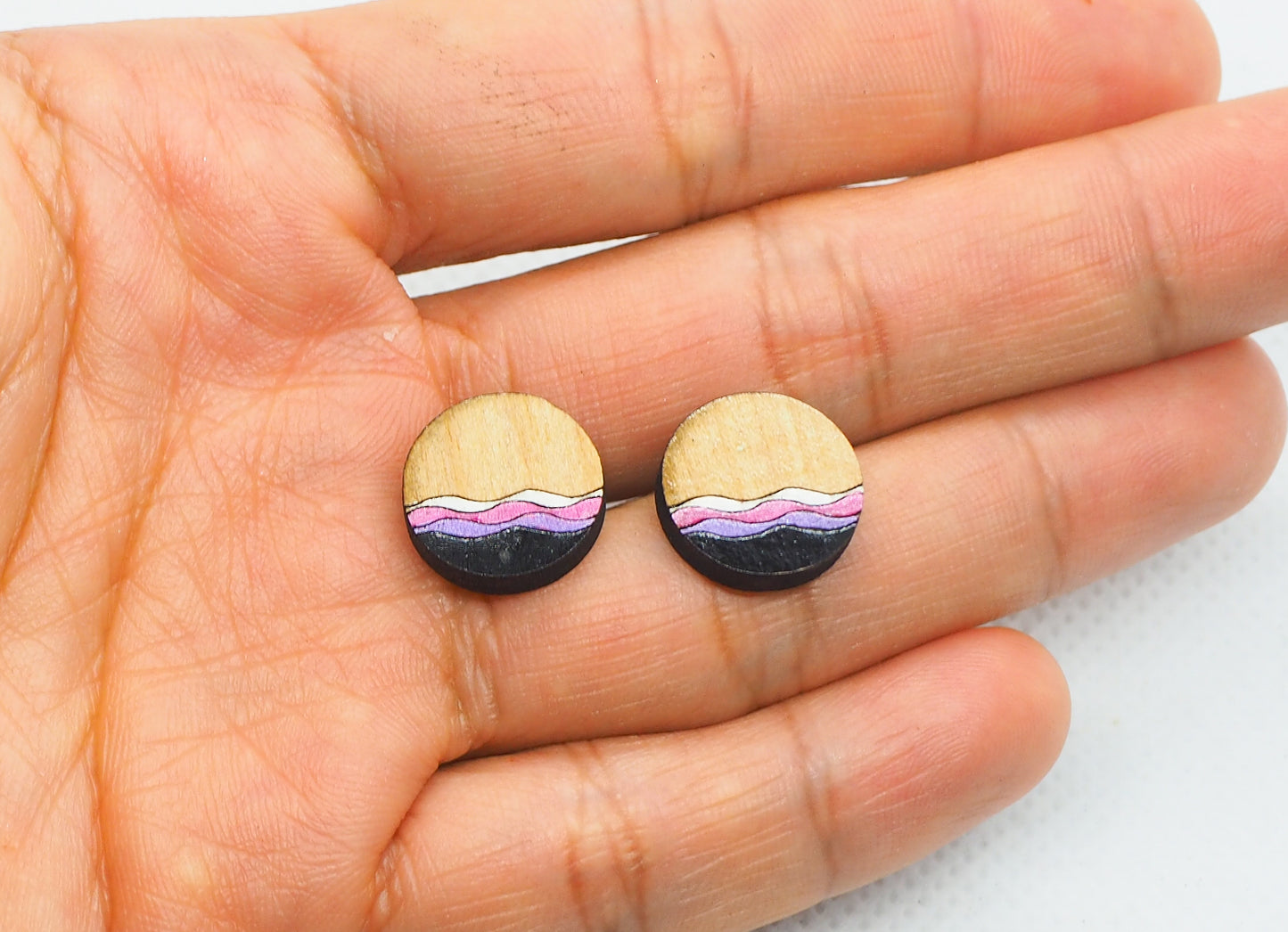 Tasman Sunset Rimu Stud Earrings