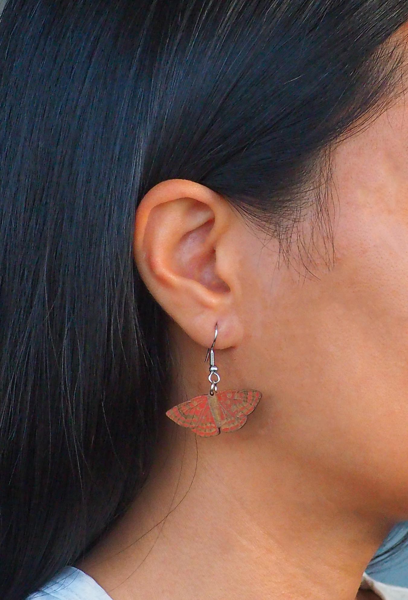 Rauparaha’s copper (Mokarakare) Wooden Rimu Earrings