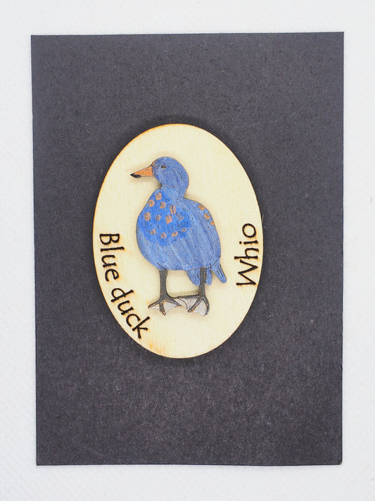 Blue Duck (Whio) Wooden Rimu Magnet