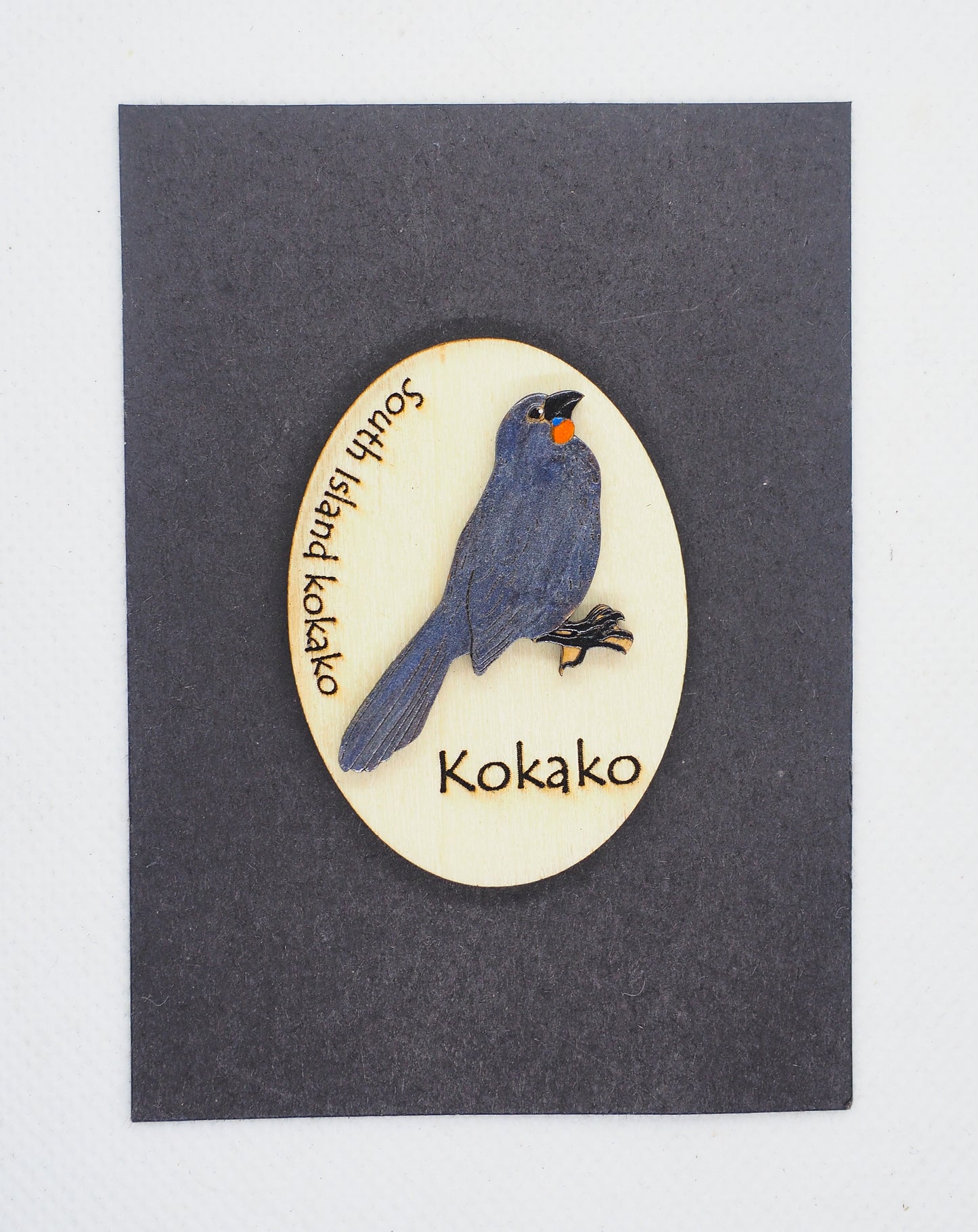 South Island Kōkako Wooden Rimu Magnet