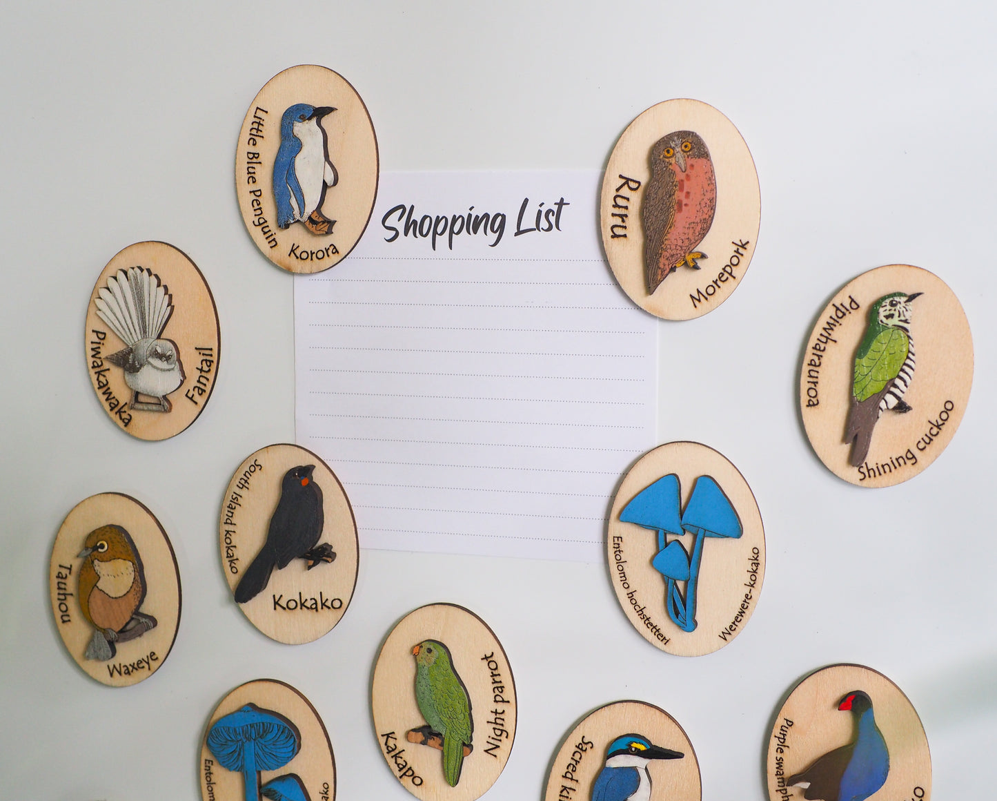 South Island Kōkako Wooden Rimu Magnet