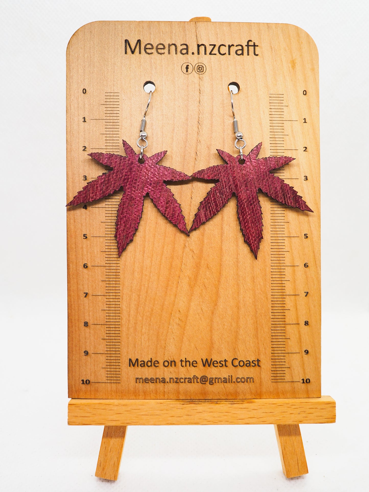 Crafted Purple Heart Wood Earrings