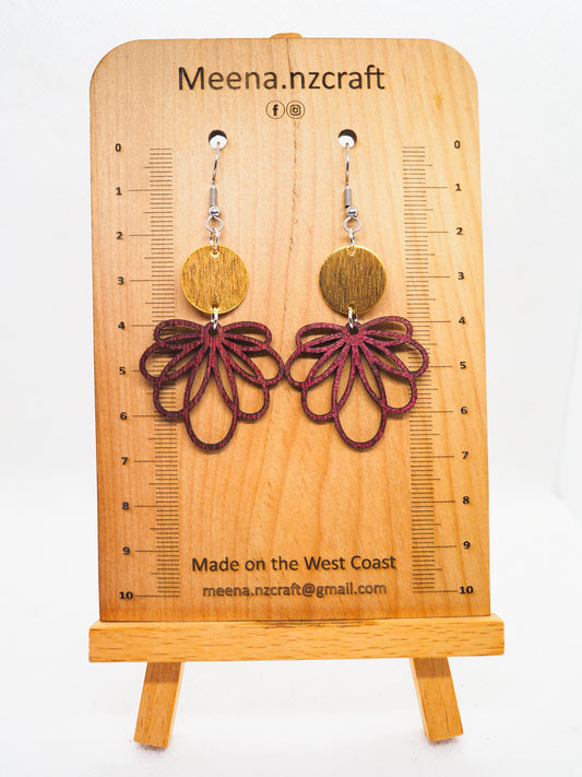 Crafted Purple Heart Wood Earrings