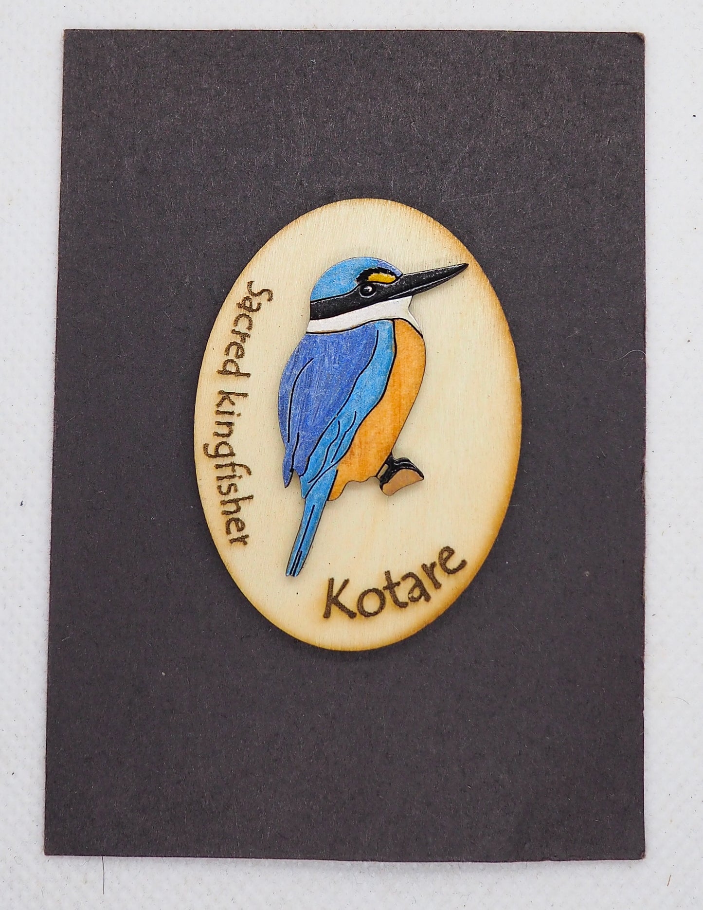 Kingfisher (Kotare) #2 Wooden Rimu Magnet